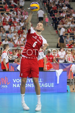  02.06.2018 LODZ <br />SIATKOWKA MEZCZYZN SIATKARSKA LIGA NARODOW MEZCZYZN 2018 <br />FIVB VOLLEYBALL NATIONS LEAGUE 2018 <br />MECZ POLSKA - CHINY ( Poland - China ) <br />N/Z BARTOSZ KUREK SYLWETKA <br /> 