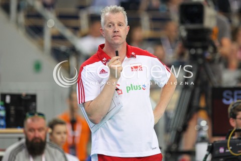  02.06.2018 LODZ <br />SIATKOWKA MEZCZYZN SIATKARSKA LIGA NARODOW MEZCZYZN 2018 <br />FIVB VOLLEYBALL NATIONS LEAGUE 2018 <br />MECZ POLSKA - CHINY ( Poland - China ) <br />N/Z VITAL HEYNEN - I TRENER ( HEAD COACH ) SYLWETKA <br /> 