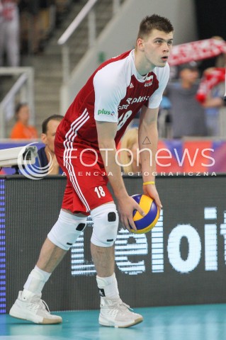 02.06.2018 LODZ <br />SIATKOWKA MEZCZYZN SIATKARSKA LIGA NARODOW MEZCZYZN 2018 <br />FIVB VOLLEYBALL NATIONS LEAGUE 2018 <br />MECZ POLSKA - CHINY ( Poland - China ) <br />N/Z BARTOSZ KWOLEK SYLWETKA <br /> 