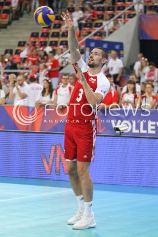  02.06.2018 LODZ <br />SIATKOWKA MEZCZYZN SIATKARSKA LIGA NARODOW MEZCZYZN 2018 <br />FIVB VOLLEYBALL NATIONS LEAGUE 2018 <br />MECZ POLSKA - CHINY ( Poland - China ) <br />N/Z DAWID KONARSKI SYLWETKA <br /> 