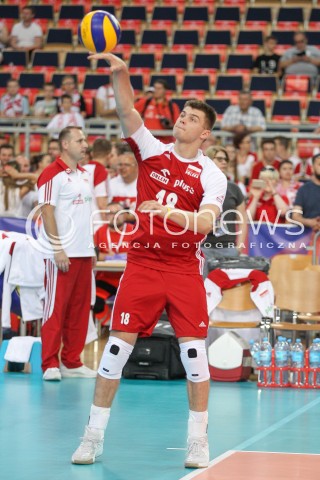 02.06.2018 LODZ <br />SIATKOWKA MEZCZYZN SIATKARSKA LIGA NARODOW MEZCZYZN 2018 <br />FIVB VOLLEYBALL NATIONS LEAGUE 2018 <br />MECZ POLSKA - CHINY ( Poland - China ) <br />N/Z BARTOSZ KWOLEK SYLWETKA <br /> 