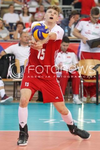  02.06.2018 LODZ <br />SIATKOWKA MEZCZYZN SIATKARSKA LIGA NARODOW MEZCZYZN 2018 <br />FIVB VOLLEYBALL NATIONS LEAGUE 2018 <br />MECZ POLSKA - CHINY ( Poland - China ) <br />N/Z JAKUB KOCHANOWSKI SYLWETKA <br /> 