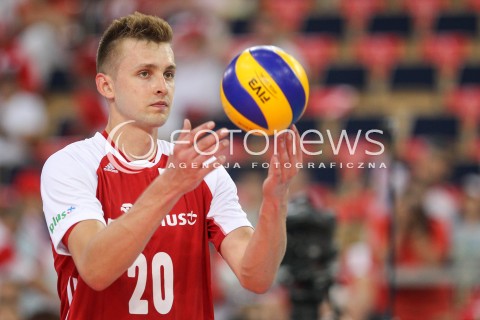  02.06.2018 LODZ <br />SIATKOWKA MEZCZYZN SIATKARSKA LIGA NARODOW MEZCZYZN 2018 <br />FIVB VOLLEYBALL NATIONS LEAGUE 2018 <br />MECZ POLSKA - CHINY ( Poland - China ) <br />N/Z MATEUSZ BIENIEK SYLWETKA <br /> 