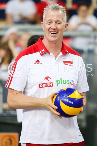  03.06.2018 LODZ <br />
SIATKOWKA MEZCZYZN SIATKARSKA LIGA NARODOW MEZCZYZN 2018 <br />
FIVB VOLLEYBALL NATIONS LEAGUE 2018 <br />
MECZ POLSKA - NIEMCY ( Poland - Germany ) <br />
N/Z TRENER VITAL HEYNEN SYLWETKA<br />
 