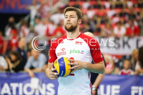  03.06.2018 LODZ <br />
SIATKOWKA MEZCZYZN SIATKARSKA LIGA NARODOW MEZCZYZN 2018 <br />
FIVB VOLLEYBALL NATIONS LEAGUE 2018 <br />
MECZ POLSKA - NIEMCY ( Poland - Germany ) <br />
N/Z MICHAL KUBIAK SYLWETKA<br />
 
