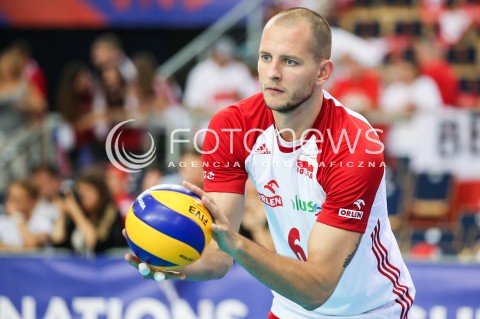  03.06.2018 LODZ <br />
SIATKOWKA MEZCZYZN SIATKARSKA LIGA NARODOW MEZCZYZN 2018 <br />
FIVB VOLLEYBALL NATIONS LEAGUE 2018 <br />
MECZ POLSKA - NIEMCY ( Poland - Germany ) <br />
N/Z BARTOSZ KUREK SYLWETKA<br />
 