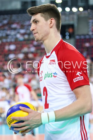  03.06.2018 LODZ <br />
SIATKOWKA MEZCZYZN SIATKARSKA LIGA NARODOW MEZCZYZN 2018 <br />
FIVB VOLLEYBALL NATIONS LEAGUE 2018 <br />
MECZ POLSKA - NIEMCY ( Poland - Germany ) <br />
N/Z MACIEJ MUZAJ SYLWETKA<br />
 
