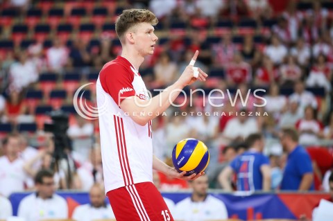  03.06.2018 LODZ <br />
SIATKOWKA MEZCZYZN SIATKARSKA LIGA NARODOW MEZCZYZN 2018 <br />
FIVB VOLLEYBALL NATIONS LEAGUE 2018 <br />
MECZ POLSKA - NIEMCY ( Poland - Germany ) <br />
N/Z JAKUB KOCHANOWSKI SYLWETKA<br />
 