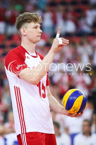  03.06.2018 LODZ <br />
SIATKOWKA MEZCZYZN SIATKARSKA LIGA NARODOW MEZCZYZN 2018 <br />
FIVB VOLLEYBALL NATIONS LEAGUE 2018 <br />
MECZ POLSKA - NIEMCY ( Poland - Germany ) <br />
N/Z JAKUB KOCHANOWSKI SYLWETKA<br />
 