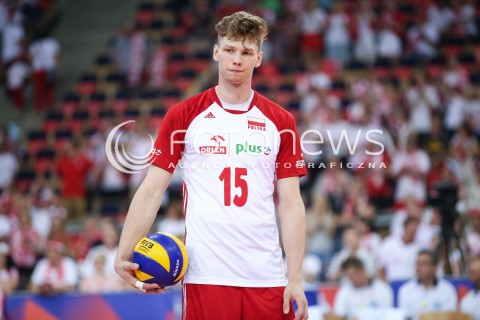  03.06.2018 LODZ <br />
SIATKOWKA MEZCZYZN SIATKARSKA LIGA NARODOW MEZCZYZN 2018 <br />
FIVB VOLLEYBALL NATIONS LEAGUE 2018 <br />
MECZ POLSKA - NIEMCY ( Poland - Germany ) <br />
N/Z JAKUB KOCHANOWSKI SYLWETKA<br />
 