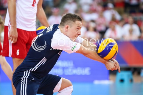 03.06.2018 LODZ <br />
SIATKOWKA MEZCZYZN SIATKARSKA LIGA NARODOW MEZCZYZN 2018 <br />
FIVB VOLLEYBALL NATIONS LEAGUE 2018 <br />
MECZ POLSKA - NIEMCY ( Poland - Germany ) <br />
N/Z MICHAL ZUREK SYLWETKA<br />
 