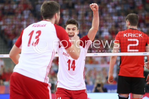  03.06.2018 LODZ <br />
SIATKOWKA MEZCZYZN SIATKARSKA LIGA NARODOW MEZCZYZN 2018 <br />
FIVB VOLLEYBALL NATIONS LEAGUE 2018 <br />
MECZ POLSKA - NIEMCY ( Poland - Germany ) <br />
N/Z ALEKSANDER SLIWKA RADOSC EMOCJE<br />
 