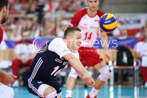  03.06.2018 LODZ <br />
SIATKOWKA MEZCZYZN SIATKARSKA LIGA NARODOW MEZCZYZN 2018 <br />
FIVB VOLLEYBALL NATIONS LEAGUE 2018 <br />
MECZ POLSKA - NIEMCY ( Poland - Germany ) <br />
N/Z MICHAL ZUREK<br />
 