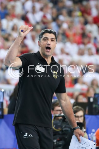  03.06.2018 LODZ <br />
SIATKOWKA MEZCZYZN SIATKARSKA LIGA NARODOW MEZCZYZN 2018 <br />
FIVB VOLLEYBALL NATIONS LEAGUE 2018 <br />
MECZ POLSKA - NIEMCY ( Poland - Germany ) <br />
N/Z TRENER ANDREA GIANI SYLWETKA<br />
 