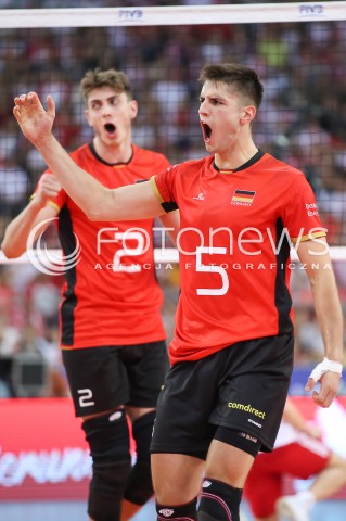  03.06.2018 LODZ <br />
SIATKOWKA MEZCZYZN SIATKARSKA LIGA NARODOW MEZCZYZN 2018 <br />
FIVB VOLLEYBALL NATIONS LEAGUE 2018 <br />
MECZ POLSKA - NIEMCY ( Poland - Germany ) <br />
N/Z MORITZ REICHERT RADOSC EMOCJE<br />
 