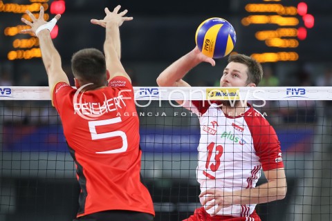  03.06.2018 LODZ <br />
SIATKOWKA MEZCZYZN SIATKARSKA LIGA NARODOW MEZCZYZN 2018 <br />
FIVB VOLLEYBALL NATIONS LEAGUE 2018 <br />
MECZ POLSKA - NIEMCY ( Poland - Germany ) <br />
N/Z MICHAL KUBIAK<br />
 
