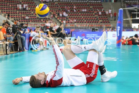  03.06.2018 LODZ <br />
SIATKOWKA MEZCZYZN SIATKARSKA LIGA NARODOW MEZCZYZN 2018 <br />
FIVB VOLLEYBALL NATIONS LEAGUE 2018 <br />
MECZ POLSKA - NIEMCY ( Poland - Germany ) <br />
N/Z PIOTR NOWAKOWSKI SYLWETKA <br />
 