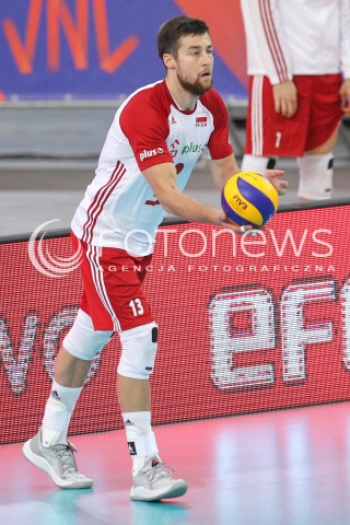  03.06.2018 LODZ <br />
SIATKOWKA MEZCZYZN SIATKARSKA LIGA NARODOW MEZCZYZN 2018 <br />
FIVB VOLLEYBALL NATIONS LEAGUE 2018 <br />
MECZ POLSKA - NIEMCY ( Poland - Germany ) <br />
N/Z MICHAL KUBIAK SYLWETKA <br />
 