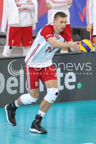  03.06.2018 LODZ <br />
SIATKOWKA MEZCZYZN SIATKARSKA LIGA NARODOW MEZCZYZN 2018 <br />
FIVB VOLLEYBALL NATIONS LEAGUE 2018 <br />
MECZ POLSKA - NIEMCY ( Poland - Germany ) <br />
N/Z MATEUSZ BIENIEK SYLWETKA <br />
 