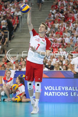  03.06.2018 LODZ <br />
SIATKOWKA MEZCZYZN SIATKARSKA LIGA NARODOW MEZCZYZN 2018 <br />
FIVB VOLLEYBALL NATIONS LEAGUE 2018 <br />
MECZ POLSKA - NIEMCY ( Poland - Germany ) <br />
N/Z ARTUR SZALPUK SYLWETKA <br />
 
