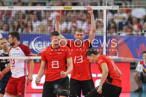  03.06.2018 LODZ <br />
SIATKOWKA MEZCZYZN SIATKARSKA LIGA NARODOW MEZCZYZN 2018 <br />
FIVB VOLLEYBALL NATIONS LEAGUE 2018 <br />
MECZ POLSKA - NIEMCY ( Poland - Germany ) <br />
N/Z MARCUS BOHME SIMON HIRSCH RADOSC EMOCJE <br />
 