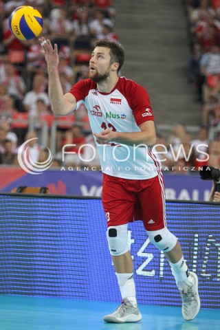 03.06.2018 LODZ <br />
SIATKOWKA MEZCZYZN SIATKARSKA LIGA NARODOW MEZCZYZN 2018 <br />
FIVB VOLLEYBALL NATIONS LEAGUE 2018 <br />
MECZ POLSKA - NIEMCY ( Poland - Germany ) <br />
N/Z MICHAL KUBIAK SYLWETKA <br />
 