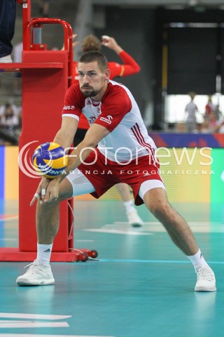  03.06.2018 LODZ <br />
SIATKOWKA MEZCZYZN SIATKARSKA LIGA NARODOW MEZCZYZN 2018 <br />
FIVB VOLLEYBALL NATIONS LEAGUE 2018 <br />
MECZ POLSKA - NIEMCY ( Poland - Germany ) <br />
N/Z DAWID KONARSKI SYLWETKA <br />
 