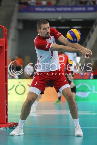  03.06.2018 LODZ <br />
SIATKOWKA MEZCZYZN SIATKARSKA LIGA NARODOW MEZCZYZN 2018 <br />
FIVB VOLLEYBALL NATIONS LEAGUE 2018 <br />
MECZ POLSKA - NIEMCY ( Poland - Germany ) <br />
N/Z DAWID KONARSKI SYLWETKA <br />
 