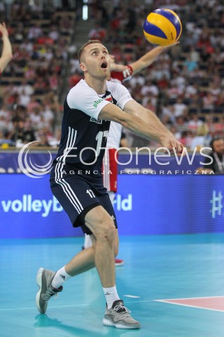  03.06.2018 LODZ <br />
SIATKOWKA MEZCZYZN SIATKARSKA LIGA NARODOW MEZCZYZN 2018 <br />
FIVB VOLLEYBALL NATIONS LEAGUE 2018 <br />
MECZ POLSKA - NIEMCY ( Poland - Germany ) <br />
N/Z PAWEL ZATORSKI SYLWETKA <br />
 