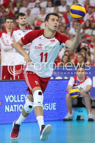  03.06.2018 LODZ <br />SIATKOWKA MEZCZYZN SIATKARSKA LIGA NARODOW MEZCZYZN 2018 <br />FIVB VOLLEYBALL NATIONS LEAGUE 2018 <br />MECZ POLSKA - NIEMCY ( Poland - Germany ) <br />N/Z FABIAN DRZYZGA SYLWETKA <br /> 