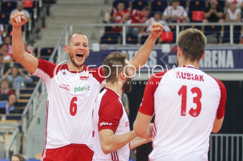  03.06.2018 LODZ <br />SIATKOWKA MEZCZYZN SIATKARSKA LIGA NARODOW MEZCZYZN 2018 <br />FIVB VOLLEYBALL NATIONS LEAGUE 2018 <br />MECZ POLSKA - NIEMCY ( Poland - Germany ) <br />N/Z BARTOSZ KUREK RADOSC EMOCJE <br /> 