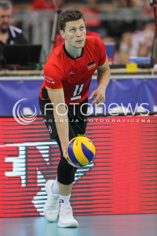  03.06.2018 LODZ <br />SIATKOWKA MEZCZYZN SIATKARSKA LIGA NARODOW MEZCZYZN 2018 <br />FIVB VOLLEYBALL NATIONS LEAGUE 2018 <br />MECZ POLSKA - NIEMCY ( Poland - Germany ) <br />N/Z LUKAS KAMPA SYLWETKA <br /> 