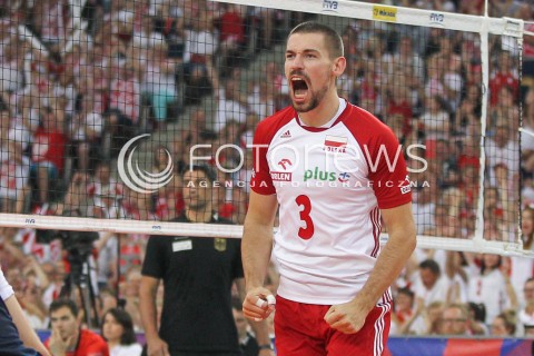  03.06.2018 LODZ <br />SIATKOWKA MEZCZYZN SIATKARSKA LIGA NARODOW MEZCZYZN 2018 <br />FIVB VOLLEYBALL NATIONS LEAGUE 2018 <br />MECZ POLSKA - NIEMCY ( Poland - Germany ) <br />N/Z DAWID KONARSKI RADOSC EMOCJE SYLWETKA <br /> 