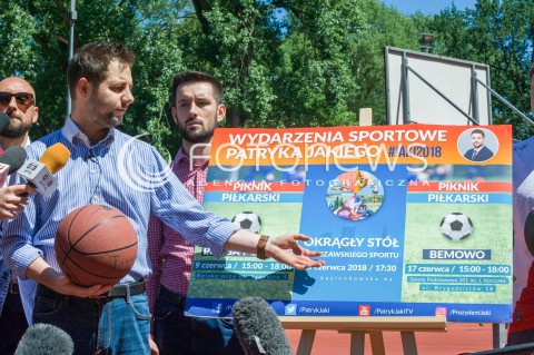  06.06.2018 WARSZAWA<br />KONFERENCJA WYDARZENIA SPORTOWE PATRYKA JAKIEGO<br />N/Z PATRYK JAKI<br /> 