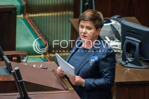  06.06.2018 WARSZAWA<br />POSIEDZENIE SEJMU<br />DEBATA I GLOSOWANIE NAD WNIOSKIEM O WOTUM NIEUFNOSCI DLA MINISTER RODZINY ELZBIETY RAFALSKIEJ I WICEPREMIER BEATY SZYDLO<br />N/Z BEATA SZYDLO<br /> 