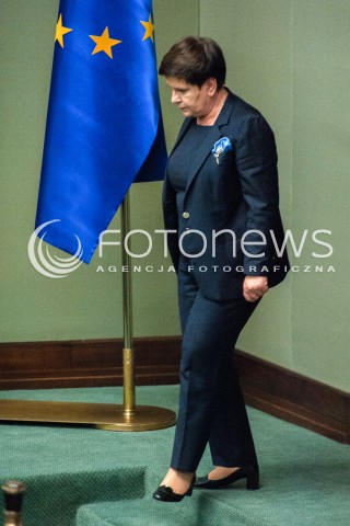  06.06.2018 WARSZAWA<br />POSIEDZENIE SEJMU<br />DEBATA I GLOSOWANIE NAD WNIOSKIEM O WOTUM NIEUFNOSCI DLA MINISTER RODZINY ELZBIETY RAFALSKIEJ I WICEPREMIER BEATY SZYDLO<br />N/Z BEATA SZYDLO<br /> 