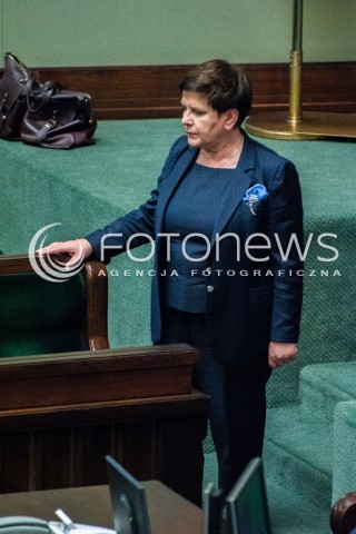  06.06.2018 WARSZAWA<br />POSIEDZENIE SEJMU<br />DEBATA I GLOSOWANIE NAD WNIOSKIEM O WOTUM NIEUFNOSCI DLA MINISTER RODZINY ELZBIETY RAFALSKIEJ I WICEPREMIER BEATY SZYDLO<br />N/Z BEATA SZYDLO<br /> 