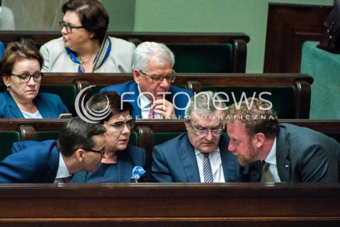 06.06.2018 WARSZAWA<br />POSIEDZENIE SEJMU<br />DEBATA I GLOSOWANIE NAD WNIOSKIEM O WOTUM NIEUFNOSCI DLA MINISTER RODZINY ELZBIETY RAFALSKIEJ I WICEPREMIER BEATY SZYDLO<br />N/Z PREMIER MATEUSZ MORAWIECKI BEATA SZYDLO PIOTR GLINSKI ANNA ZALEWSKA JACEK CZAPUTOWICZ LUKASZ SZUMOWSKI<br /> 