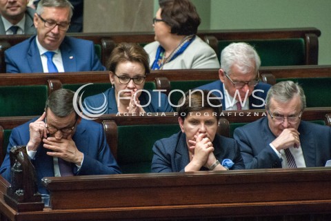  06.06.2018 WARSZAWA<br />POSIEDZENIE SEJMU<br />DEBATA I GLOSOWANIE NAD WNIOSKIEM O WOTUM NIEUFNOSCI DLA MINISTER RODZINY ELZBIETY RAFALSKIEJ I WICEPREMIER BEATY SZYDLO<br />N/Z PREMIER MATEUSZ MORAWIECKI BEATA SZYDLO PIOTR GLINSKI ANNA ZALEWSKA JACEK CZAPUTOWICZ<br /> 