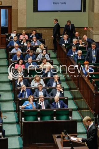  07.06.2018 WARSZAWA SEJM <br />POSIEDZENIE SEJMU<br />N/Z SALA OBRAD WIDOK VIEW POSLOWIE BEATA MAZUREK LEONARD KRASULSKI<br /> 