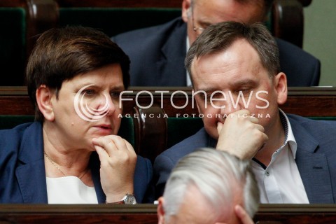  07.06.2018 WARSZAWA SEJM <br />POSIEDZENIE SEJMU<br />N/Z BEATA SZYDLO MARIUSZ BLASZCZAK<br /> 