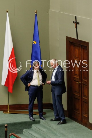 07.06.2018 WARSZAWA SEJM <br />POSIEDZENIE SEJMU<br />N/Z JAROSLAW GOWIN KRZYZ FLAGA UNII EUROPEJSKIEJ UE<br /> 