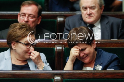  07.06.2018 WARSZAWA SEJM <br />POSIEDZENIE SEJMU<br />N/Z ANNA ZALEWSKA BEATA SZYDLO<br /> 