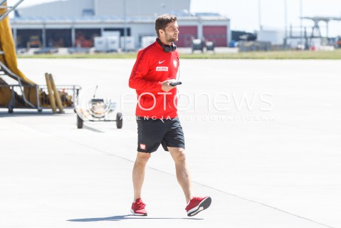  07.06.2018 LOTNISKO RZESZOW JASIONKA<br />ODLOT REPREZENTACJI POLSKI PILKARZY PO ZGRUPOWANIU W ARLAMOWIE NA MECZ DO POZNANIA <br />N/Z BARTOSZ BERESZYNSKI <br /> 