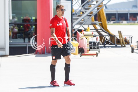  07.06.2018 LOTNISKO RZESZOW JASIONKA<br />ODLOT REPREZENTACJI POLSKI PILKARZY PO ZGRUPOWANIU W ARLAMOWIE NA MECZ DO POZNANIA <br />N/Z THIAGO CIONEK<br /> 