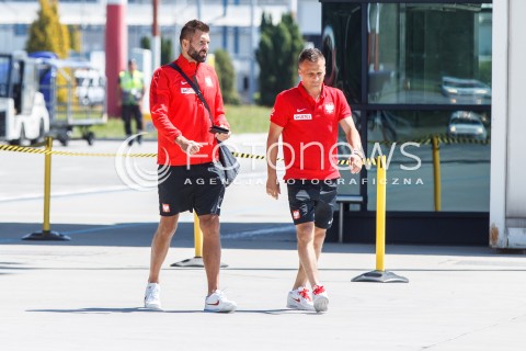  07.06.2018 LOTNISKO RZESZOW JASIONKA<br />ODLOT REPREZENTACJI POLSKI PILKARZY PO ZGRUPOWANIU W ARLAMOWIE NA MECZ DO POZNANIA <br />N/Z SLAWOMIR PESZKO BARTOSZ BIALKOWSKI<br /> 
