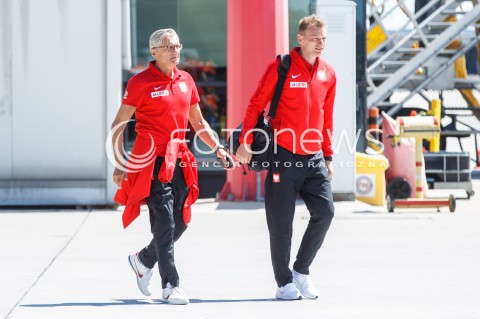  07.06.2018 LOTNISKO RZESZOW JASIONKA<br />ODLOT REPREZENTACJI POLSKI PILKARZY PO ZGRUPOWANIU W ARLAMOWIE NA MECZ DO POZNANIA <br />N/Z TRENER ADAM NAWALKA BOGDAN ZAJAC<br /> 