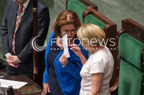  14.06.2018 WARSZAWA<br />POSIEDZENIE SEJMU<br />N/Z MALGORZATA KIDAWA BLONSKA BARBARA DOLNIAK<br /> 