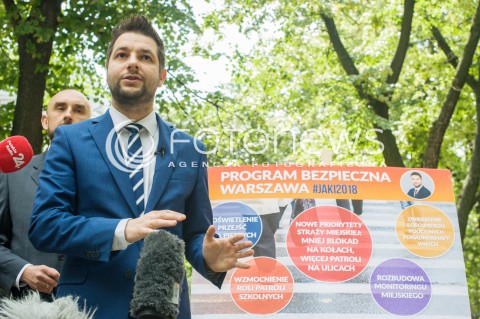 Konferencja kandydata na prezydenta Warszawy Patryka Jakiego w Warszawie