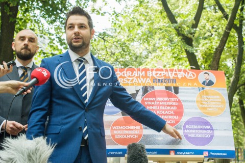  14.06.2018 WARSZAWA<br />KONFERENCJA PATRYKA JAKIEGO BEZPIECZNA WARSZAWA<br />N/Z PATRYK JAKI<br /> 